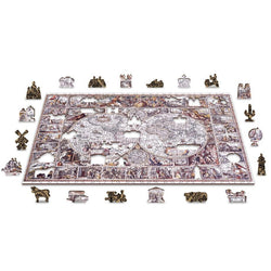 The Age of Exploration Map 505 Piece Wood Jigsaw Puzzle Wooden City