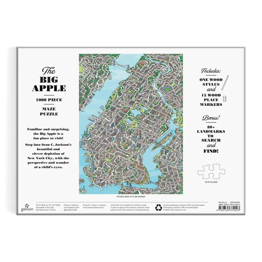 The Big Apple Maze 1000 Piece Jigsaw Puzzle Galison (ONLINE ORDER ONLY)