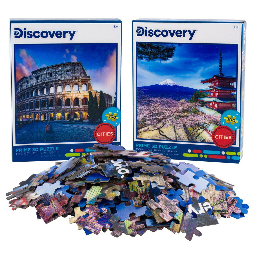 The Colosseum & Mount Fuji Set of 2 300 Piece Lenticular Jigsaw Puzzles Prime 3D (ONLINE ORDER ONLY)