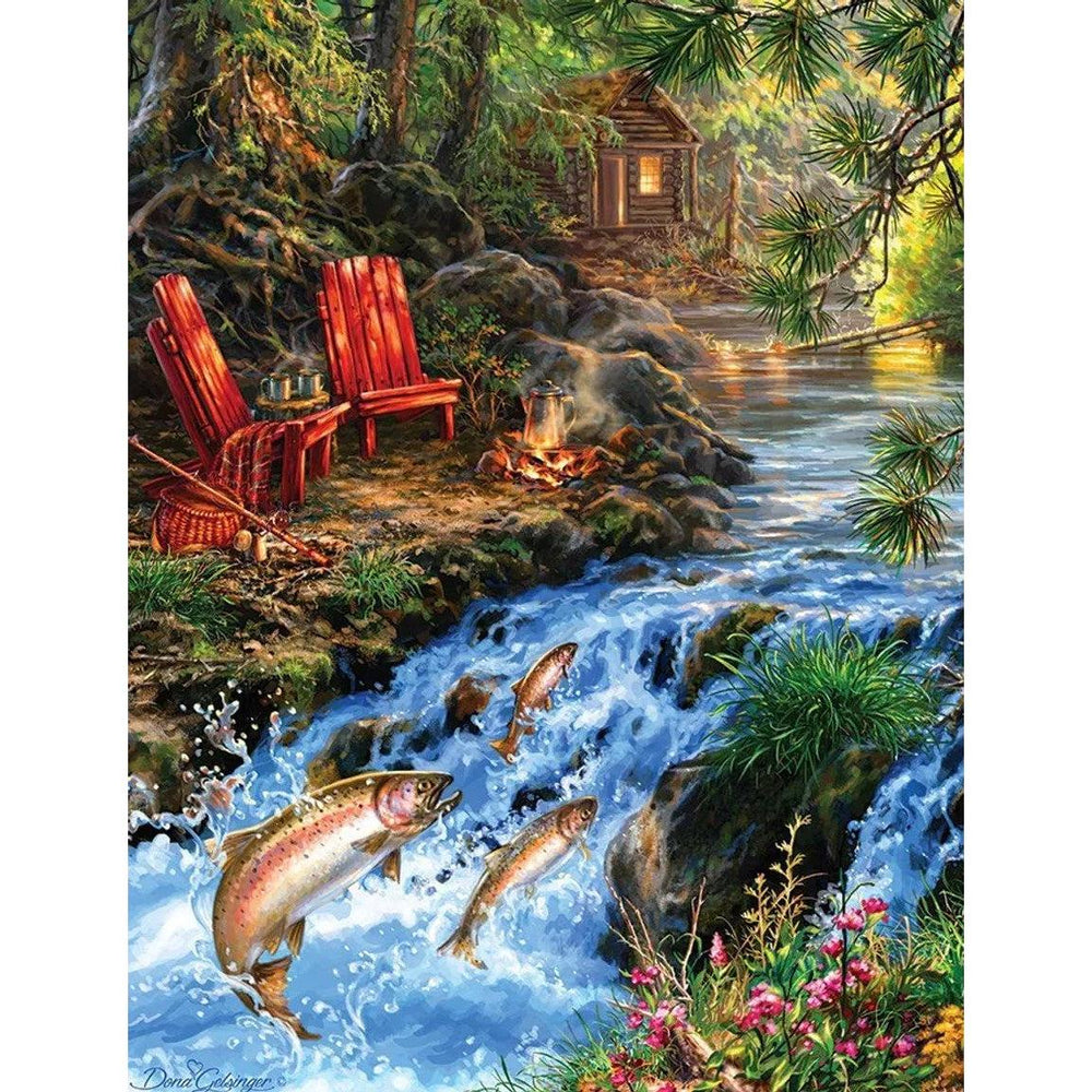 The Fishing Hole 500 Piece Jigsaw Puzzle Springbok (ONLINE ORDER ONLY)
