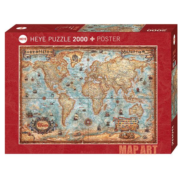 The World Map Art 2000 Piece Jigsaw Puzzle Heye (ONLINE ORDER ONLY)