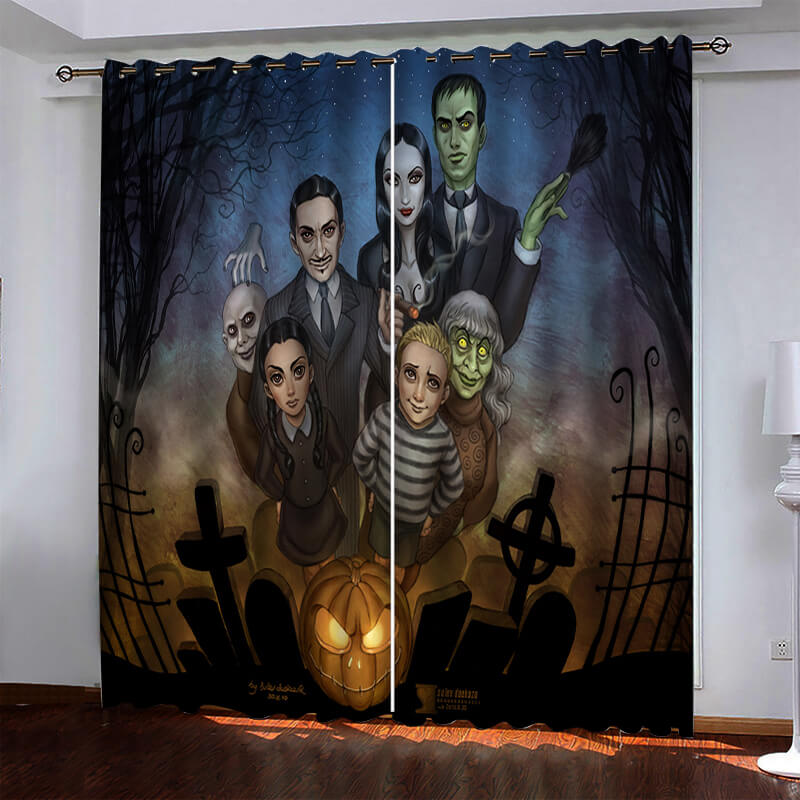 The Addams Family Pattern Curtains Blackout Window Drapes (Online Order Only)