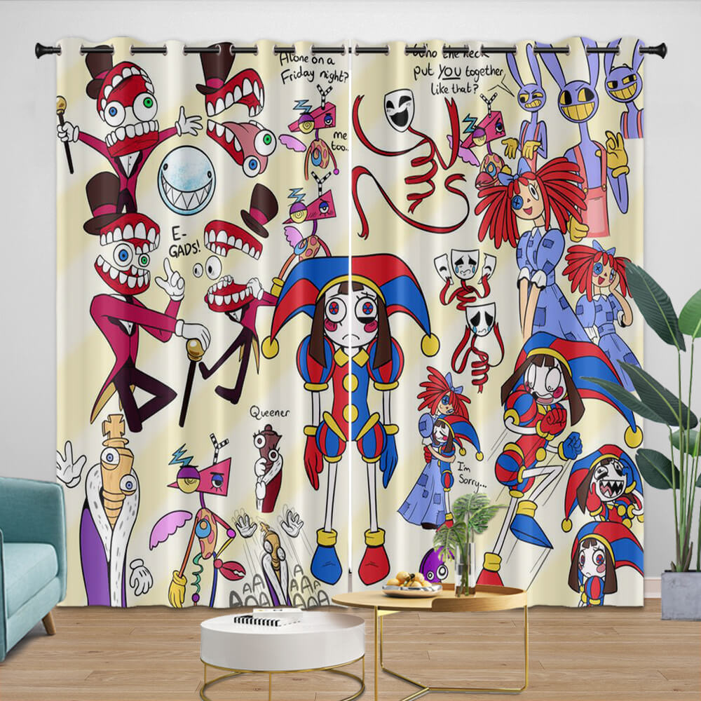 The Amazing Digital Circus Curtains Blackout Window Drapes (Online Order Only)