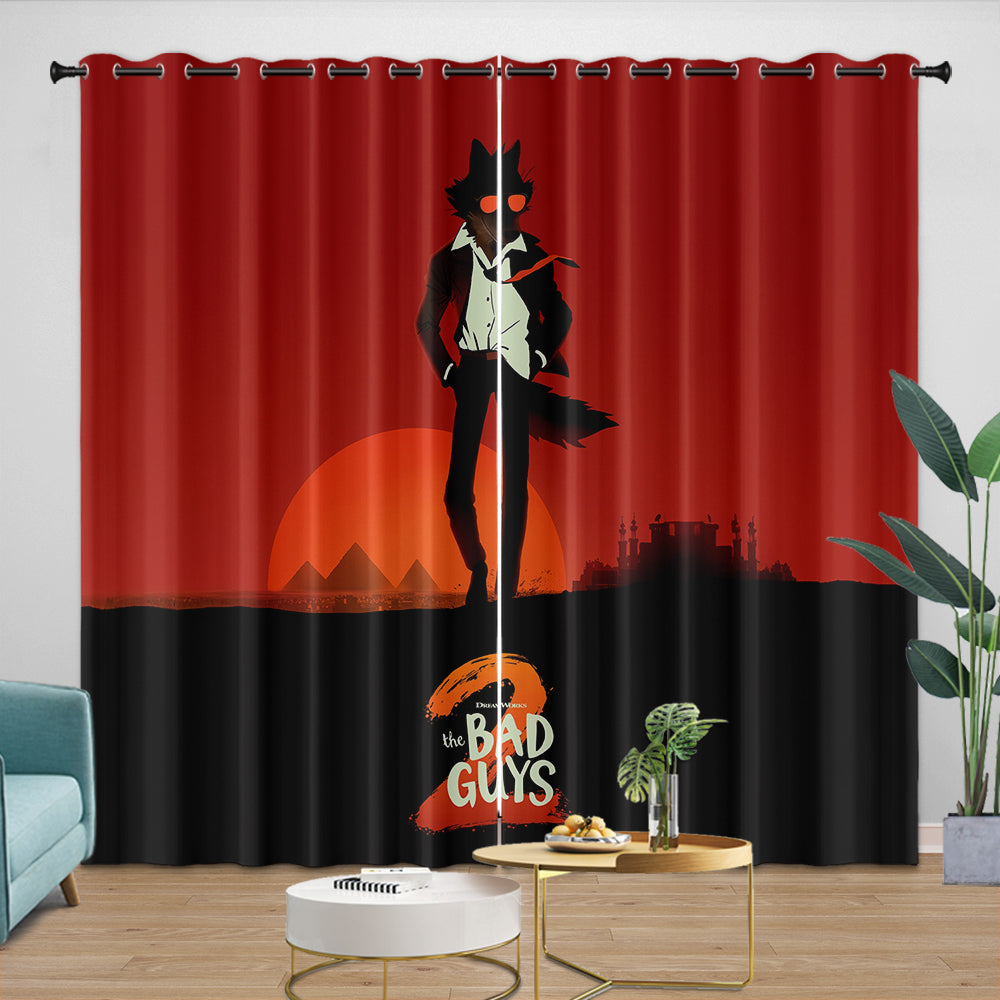 The Bad Guys 2 Curtains Blackout Window Drapes Room Decoration (ONLINE ORDER ONLY)
