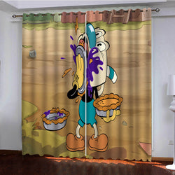 The Cuphead Show Curtains Pattern Blackout Window Drapes (Online Order Only)