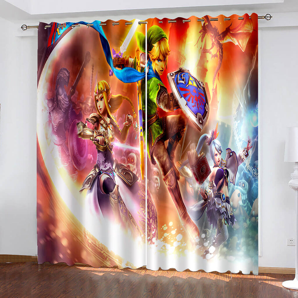 The Legend of Zelda Curtains  Pattern Blackout Window Drapes (Online Order Only)