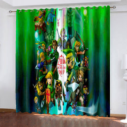 The Legend of Zelda Curtains  Pattern Blackout Window Drapes (Online Order Only)