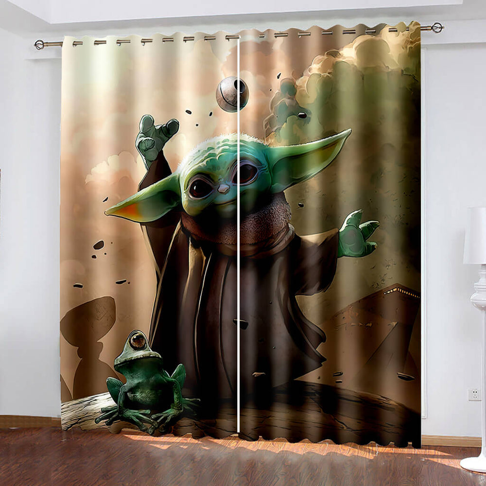 The Mandalorian Baby Yoda Curtains Blackout Window Drapes (Online Order Only)