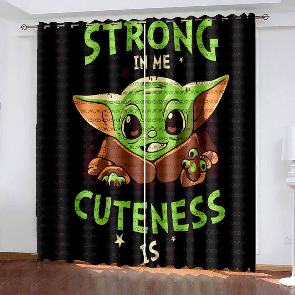 The Mandalorian Baby Yoda Curtains Blackout Window Drapes (Online Order Only)