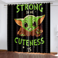 The Mandalorian Baby Yoda Curtains Blackout Window Drapes (Online Order Only)