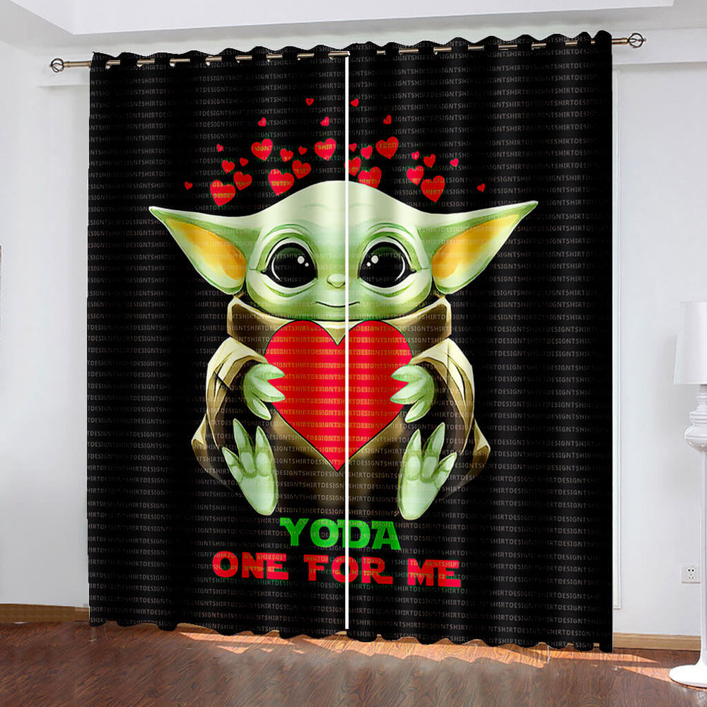 The Mandalorian Baby Yoda Curtains Blackout Window Drapes (Online Order Only)
