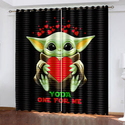 The Mandalorian Baby Yoda Curtains Blackout Window Drapes (Online Order Only)