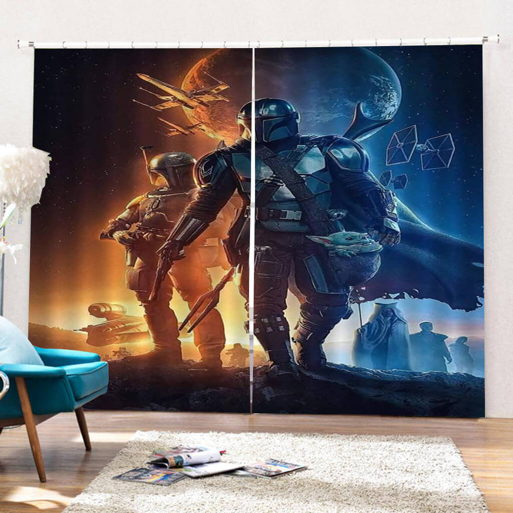 The Mandalorian Curtains Blackout Window Drapes for Room Decoration (Online Order Only)