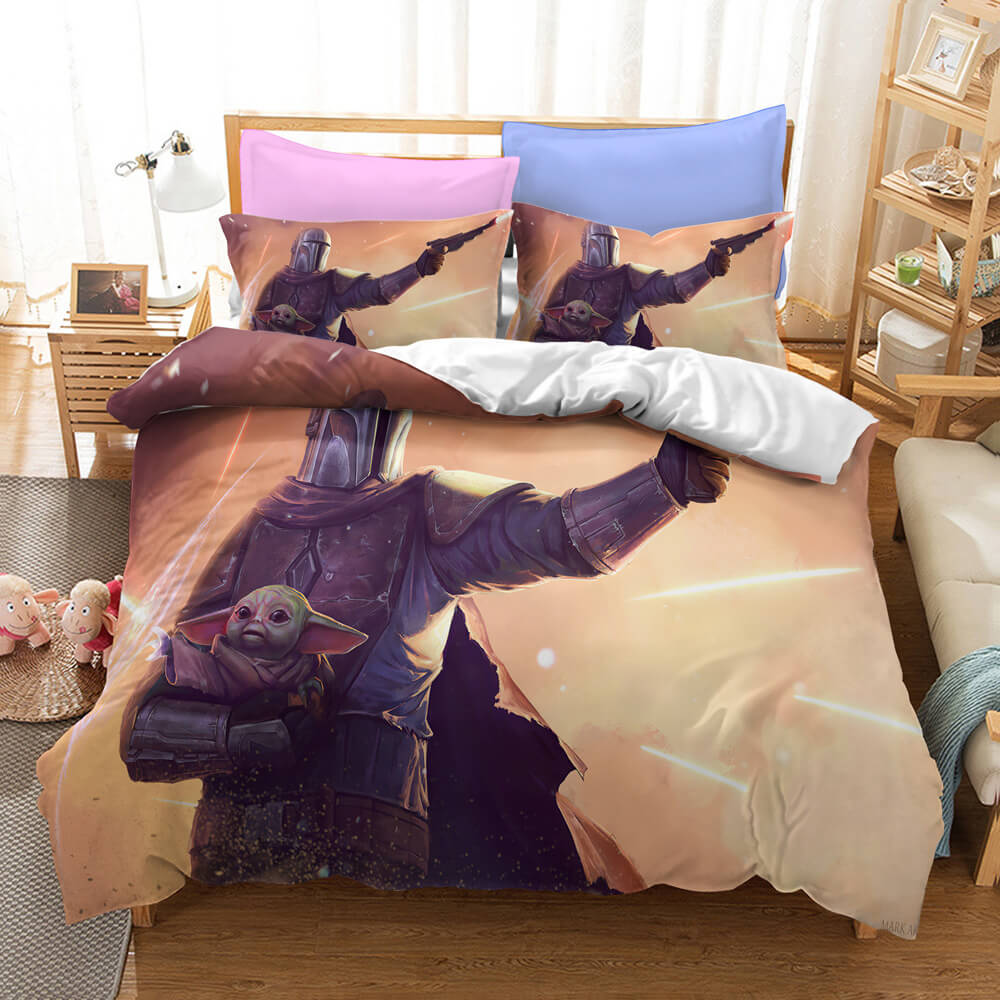 The Mandalorian Yoda Baby Pattern Bedding Quilt Covers Without Filler (Online Order Only)