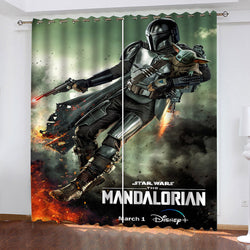The Mandalorian Yoda Curtains Pattern Blackout Window Drapes (Online Order Only)