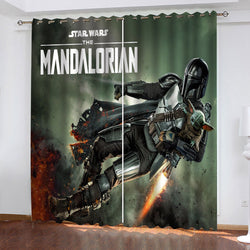 The Mandalorian Yoda Curtains Pattern Blackout Window Drapes (Online Order Only)