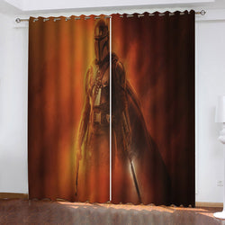 The Mandalorian Yoda Curtains Pattern Blackout Window Drapes (Online Order Only)