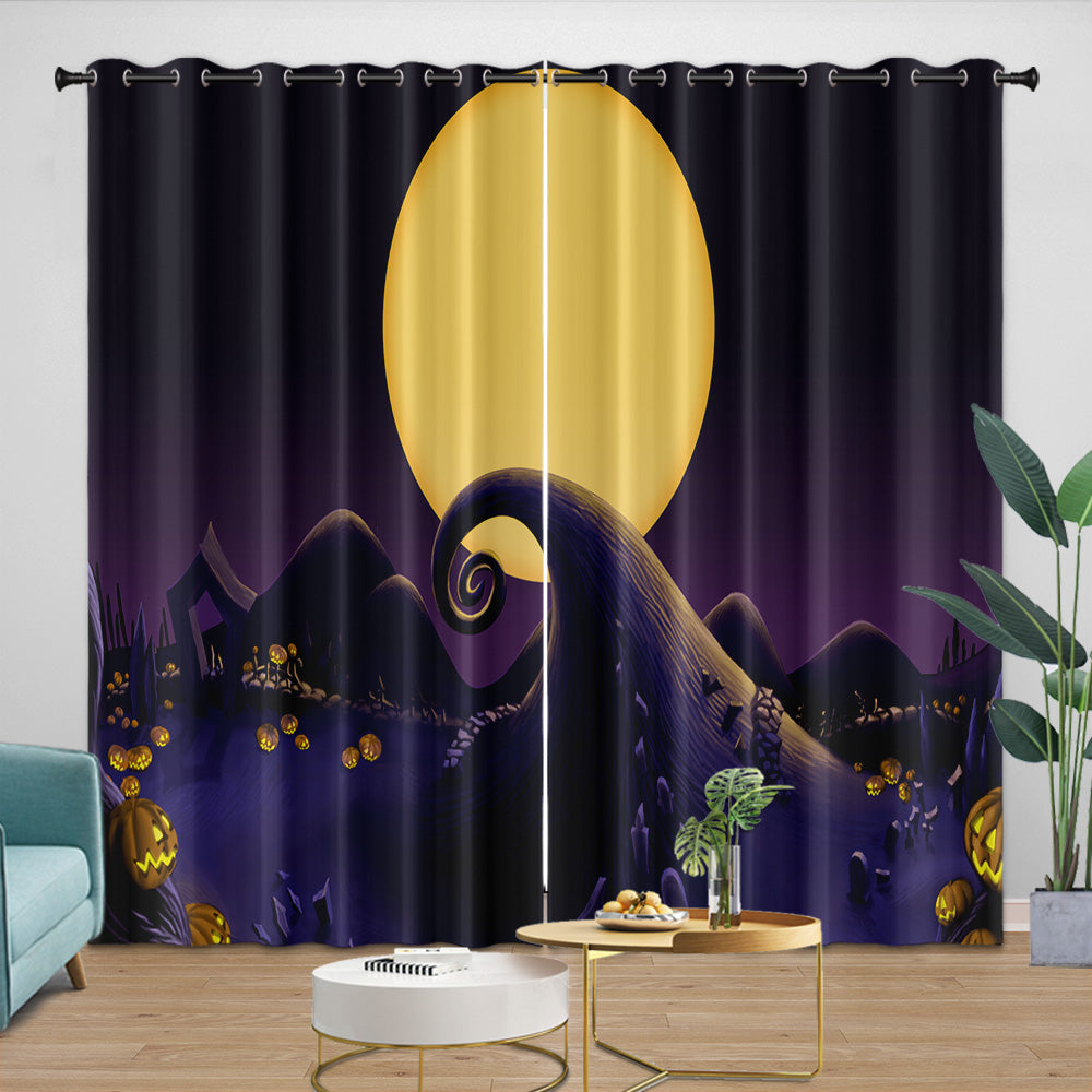The Nightmare Before Christmas Curtains Pattern Blackout Window Drapes (Online Order Only)