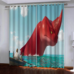 The Sea Beast Curtains Blackout Window Drapes (Online Order Only)