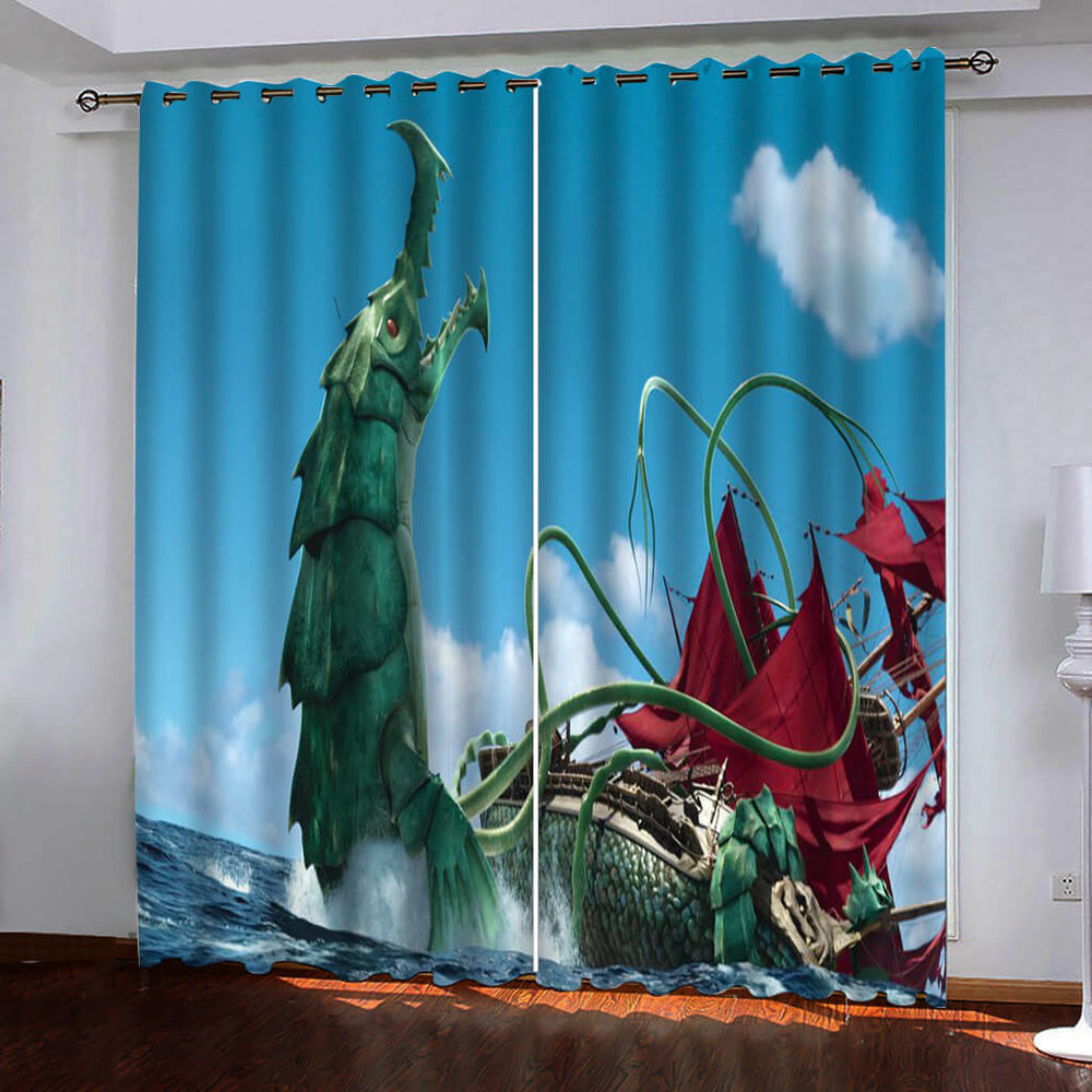 The Sea Beast Curtains Blackout Window Drapes (Online Order Only)