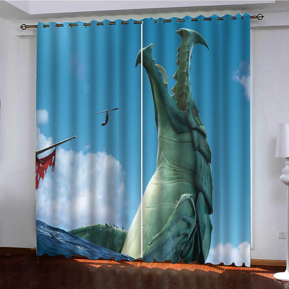 The Sea Beast Curtains Blackout Window Drapes (Online Order Only)