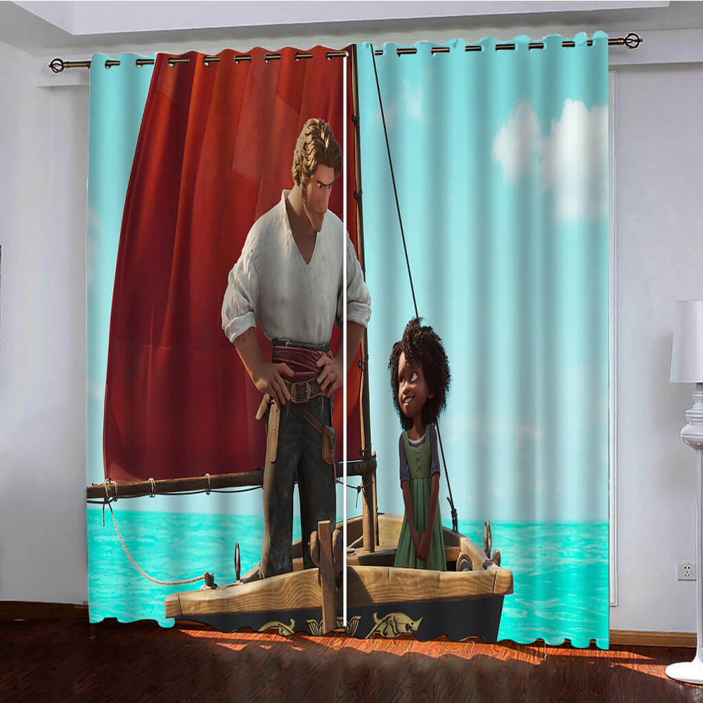 The Sea Beast Curtains Pattern Blackout Window Drapes (Online Order Only)