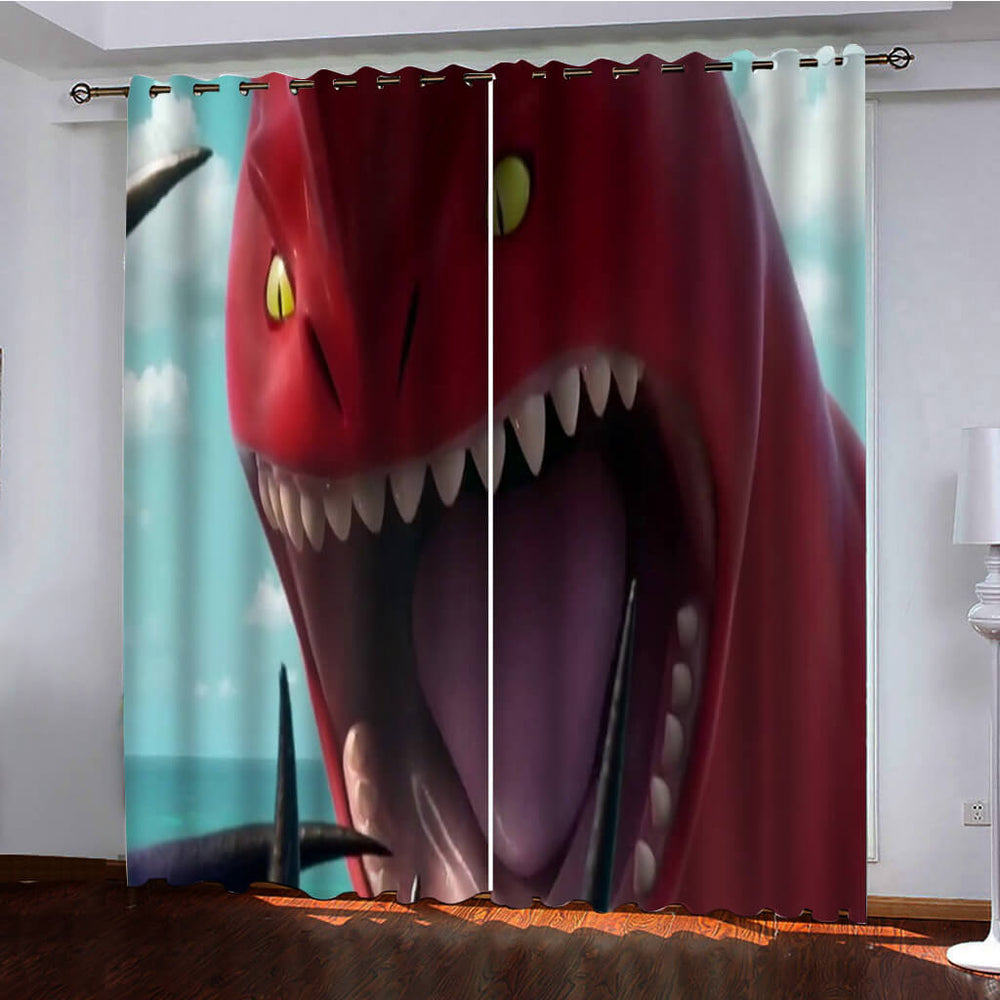 The Sea Beast Curtains Pattern Blackout Window Drapes (Online Order Only)