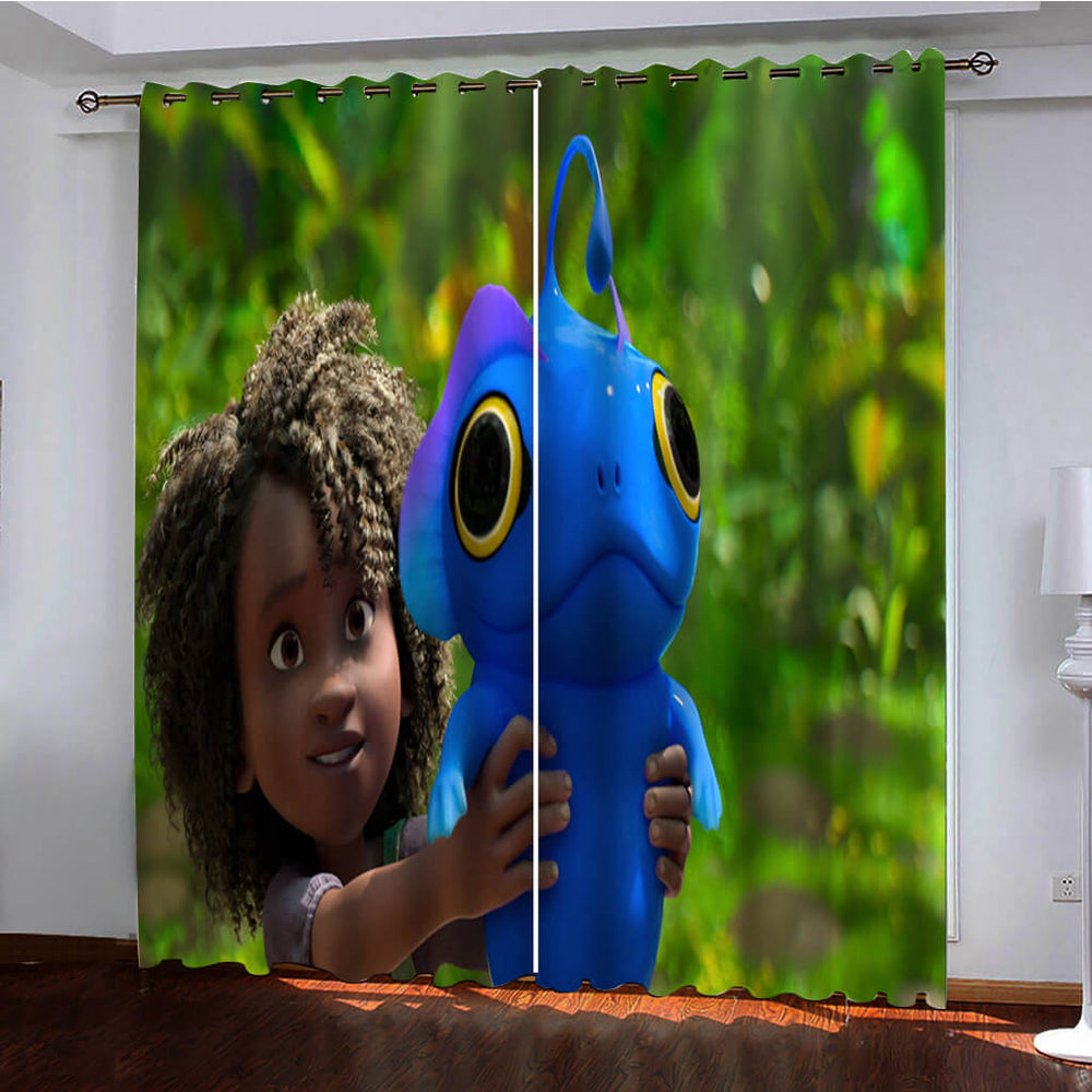 The Sea Beast Curtains Pattern Blackout Window Drapes (Online Order Only)