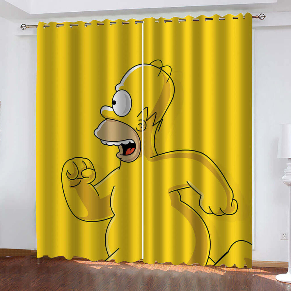 The Simpsons Curtains Cosplay Blackout Window Drapes Room Decoration (Online Order Only)