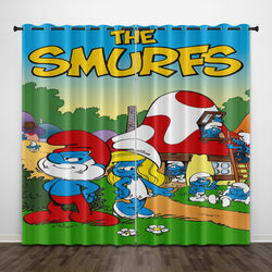 The Smurfs Curtains Pattern Blackout Window Drapes (Online Order Only)