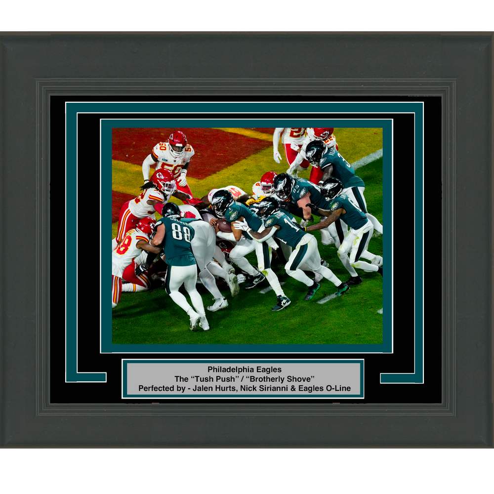 Framed Philadelphia Eagles  The Tush Push  /  Brotherly Shove  8x10 Football Photo Professionally Matted (ONLINE ORDER ONLY)