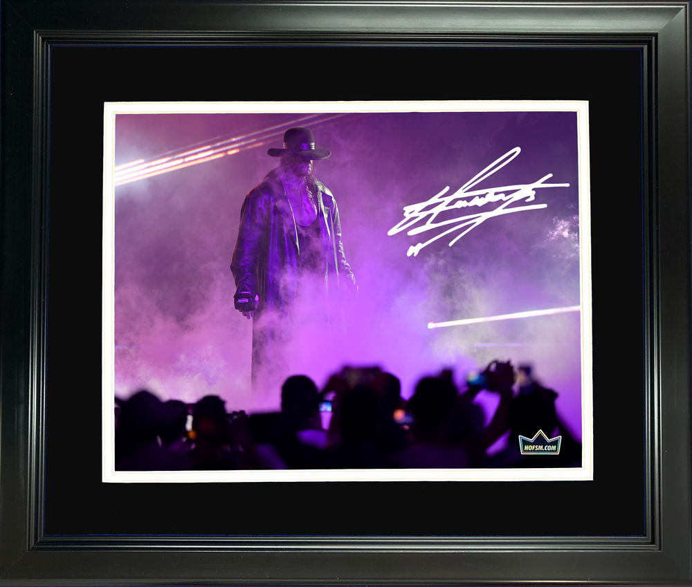 Framed The Undertaker WWE Facsimile Laser Engraved Signature Auto 11"x14" Wrestling Photo HOFSM Holo (ONLINE ORDER ONLY)
