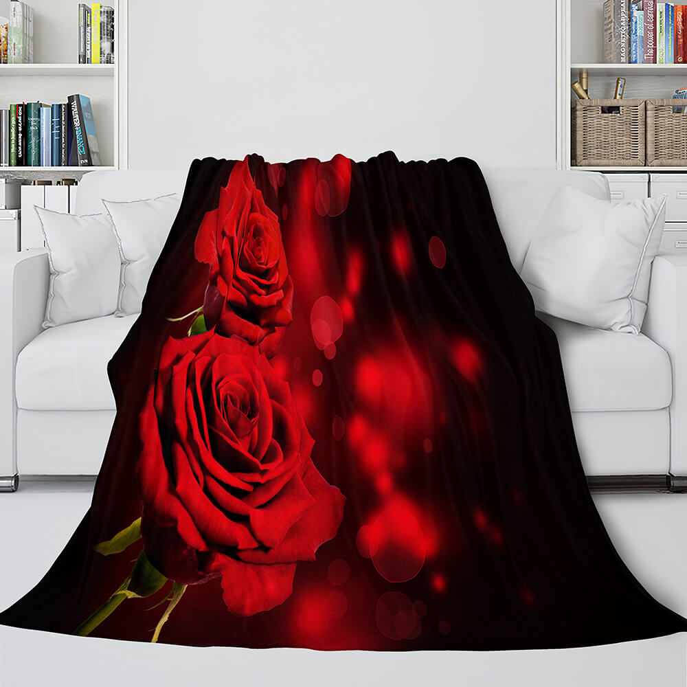 The Vampire Diaries Red Rose Cosplay Flannel Blanket Throw Bedding Sets (Online Order Only)