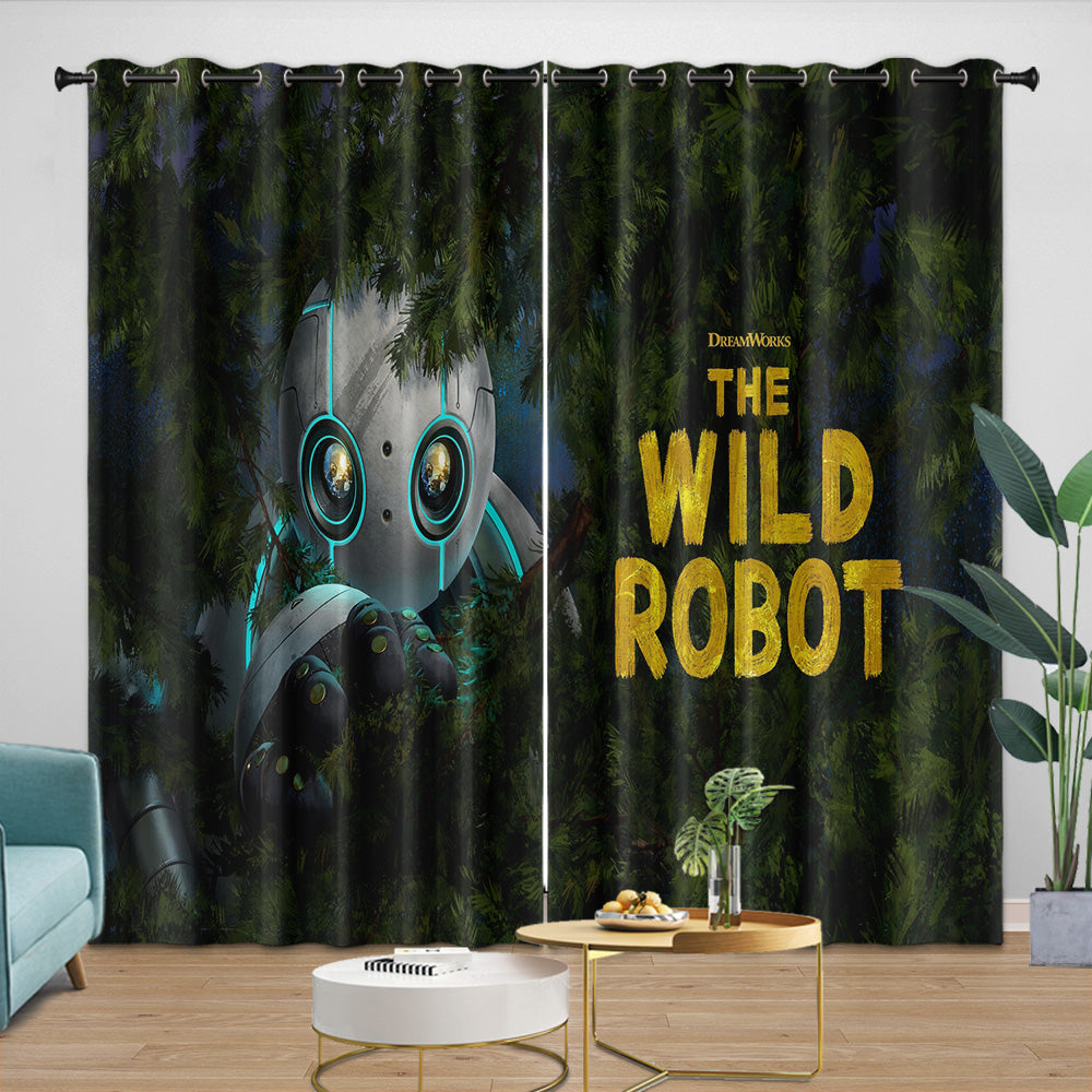 The Wild Robot Curtains Blackout Window Drapes Room Decoration (Online Order Only)