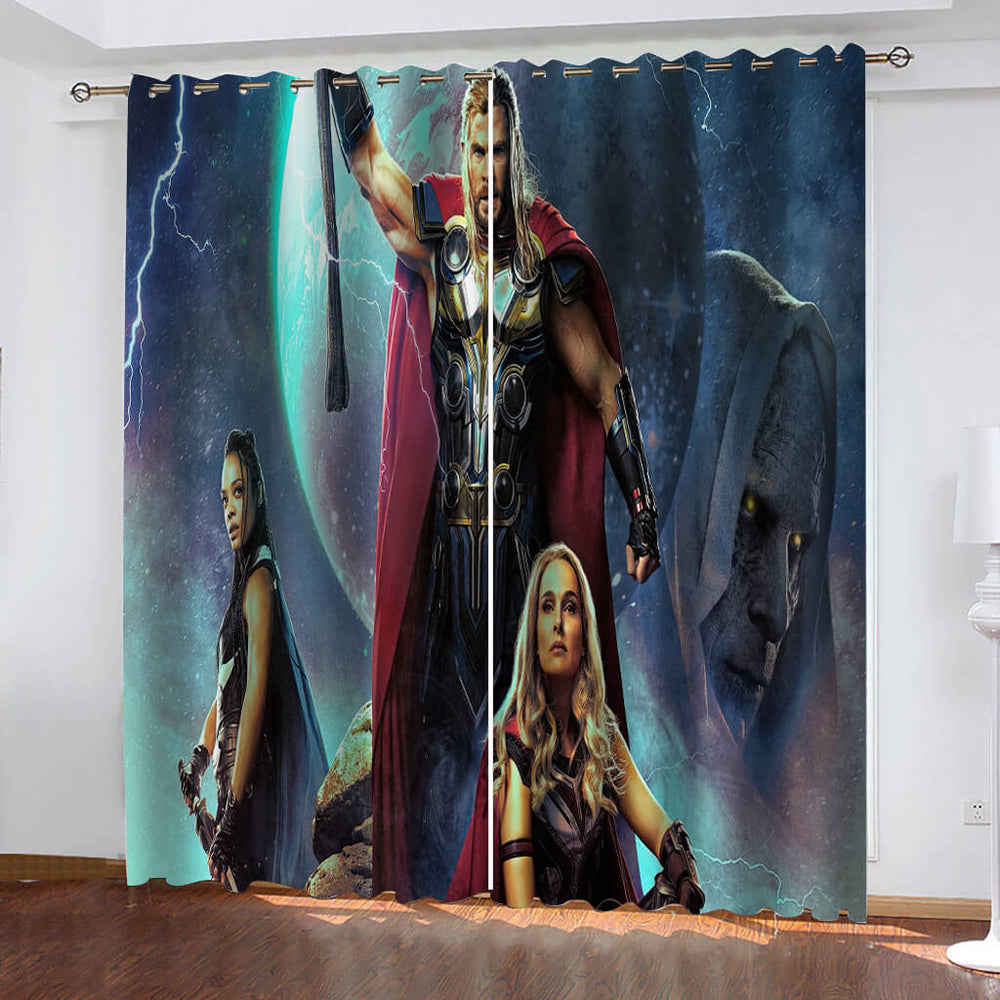 Thor 4 Love and Thunder Curtains Blackout Window Drapes (Online Order Only)