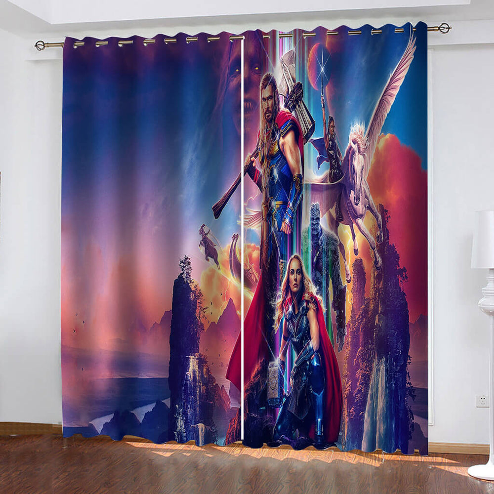 Thor 4 Love and Thunder Curtains Blackout Window Drapes (Online Order Only)