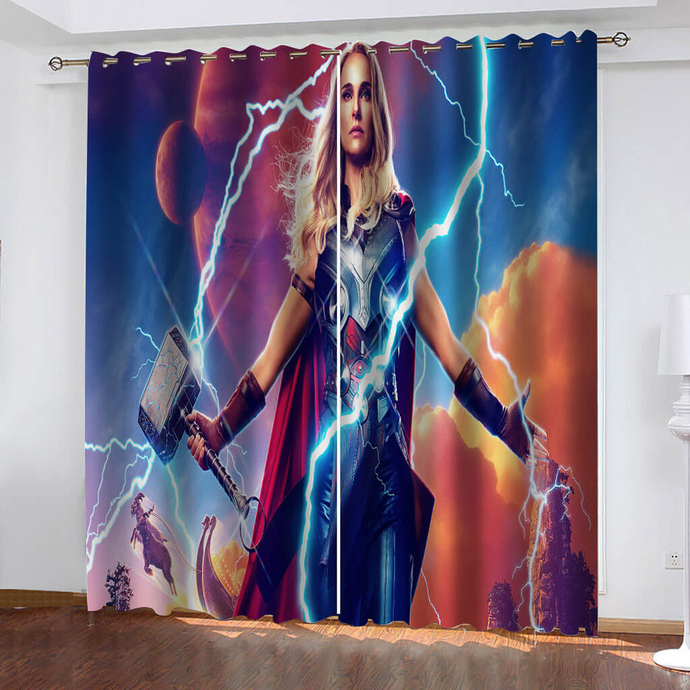 Thor 4 Love and Thunder Curtains Blackout Window Drapes (Online Order Only)