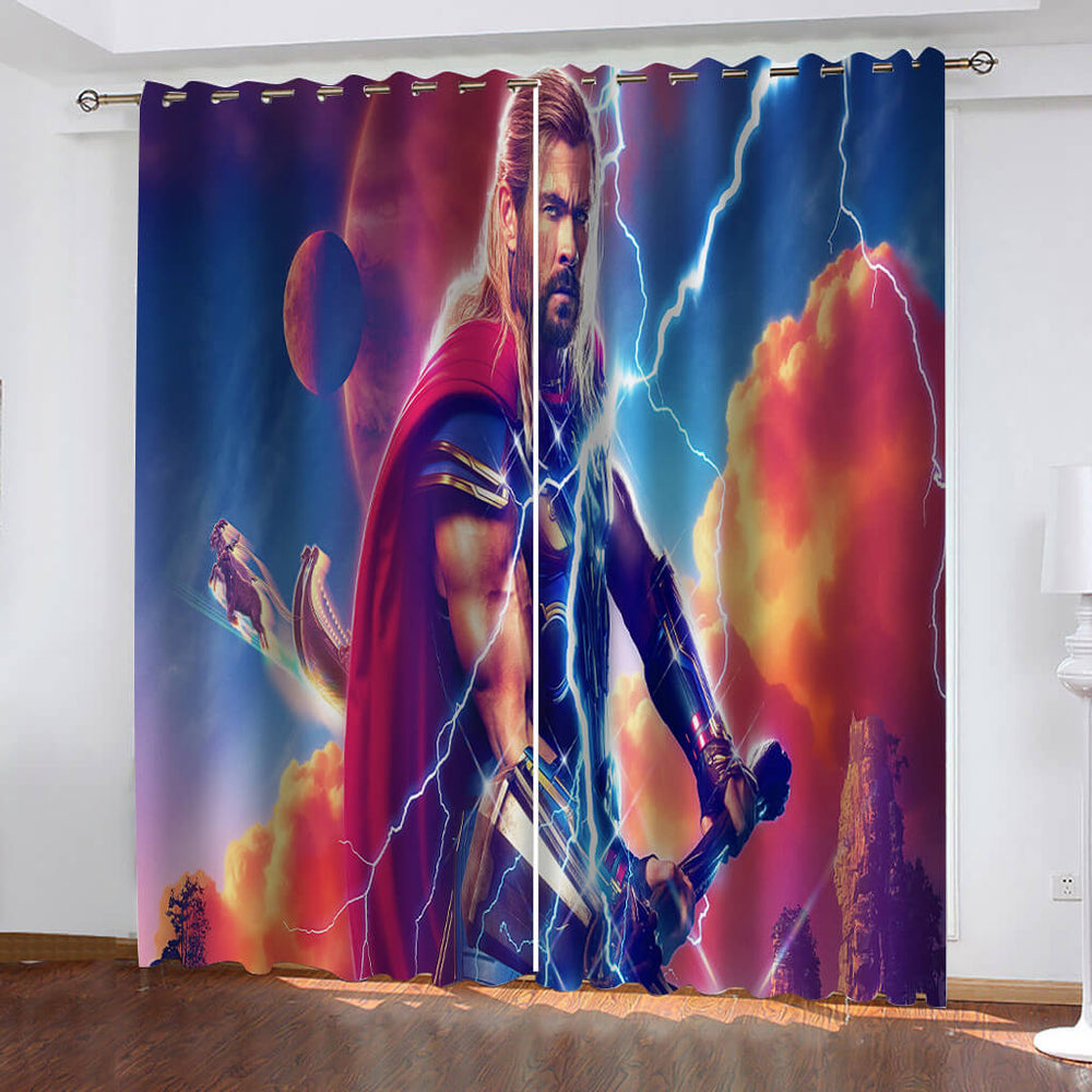 Thor 4 Love and Thunder Curtains Blackout Window Drapes (Online Order Only)