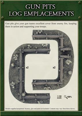 Flames of War: Log Emplacements - Gun Pit Markers