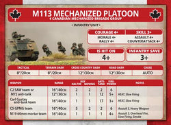 Team Yankee: Candian Mechanised Platoon (ONLINE ORDER ONLY)