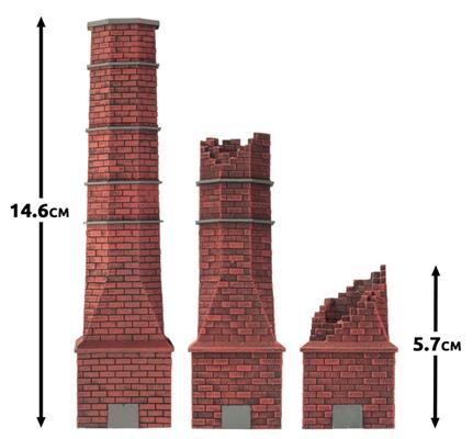 Flames of War: Factory Chimneys (ONLINE ORDER ONLY)