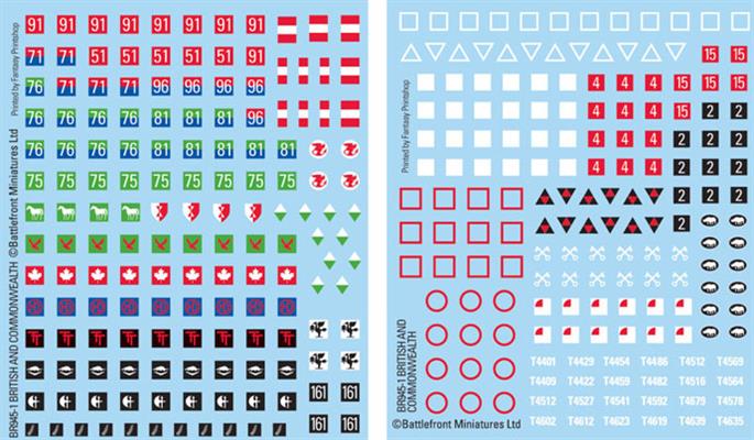 Flames of War: British and Commonwealth Decals (ONLINE ORDER ONLY)