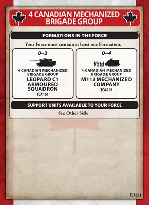 Team Yankee: Candian Mechanised Platoon (ONLINE ORDER ONLY)