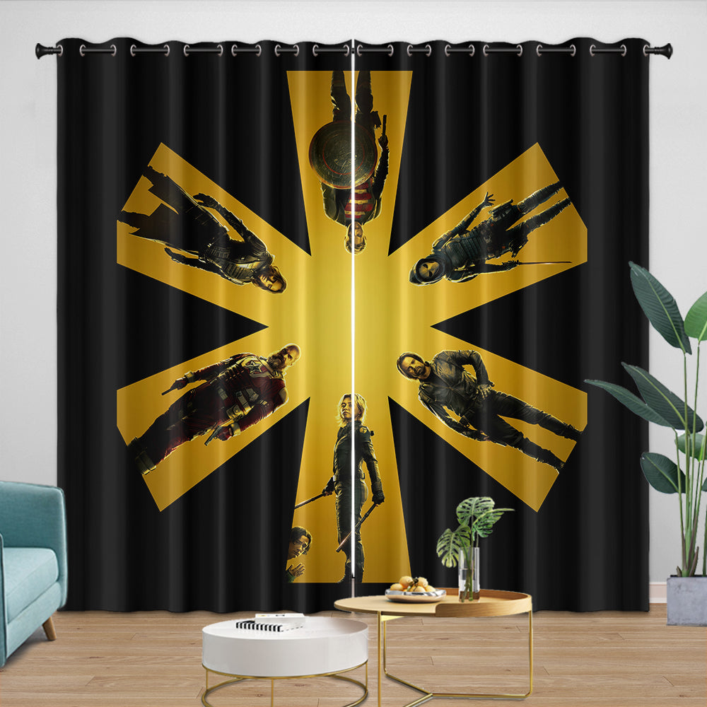 Thunderbolts Pattern Curtains Blackout Window Drapes Room Decoration (Online Order Only)