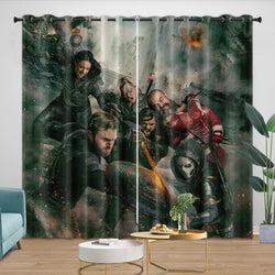 Thunderbolts Pattern Curtains Blackout Window Drapes Room Decoration (Online Order Only)