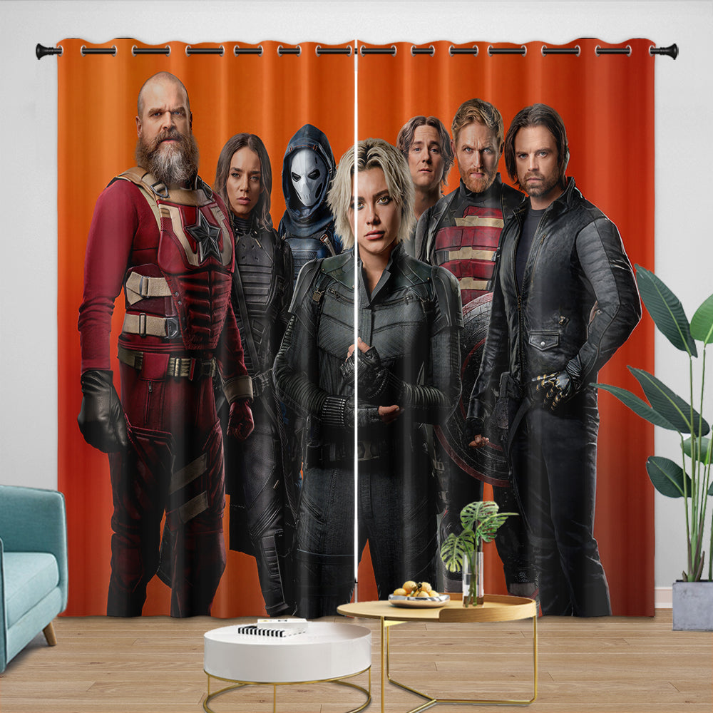 Thunderbolts Pattern Curtains Blackout Window Drapes Room Decoration (Online Order Only)