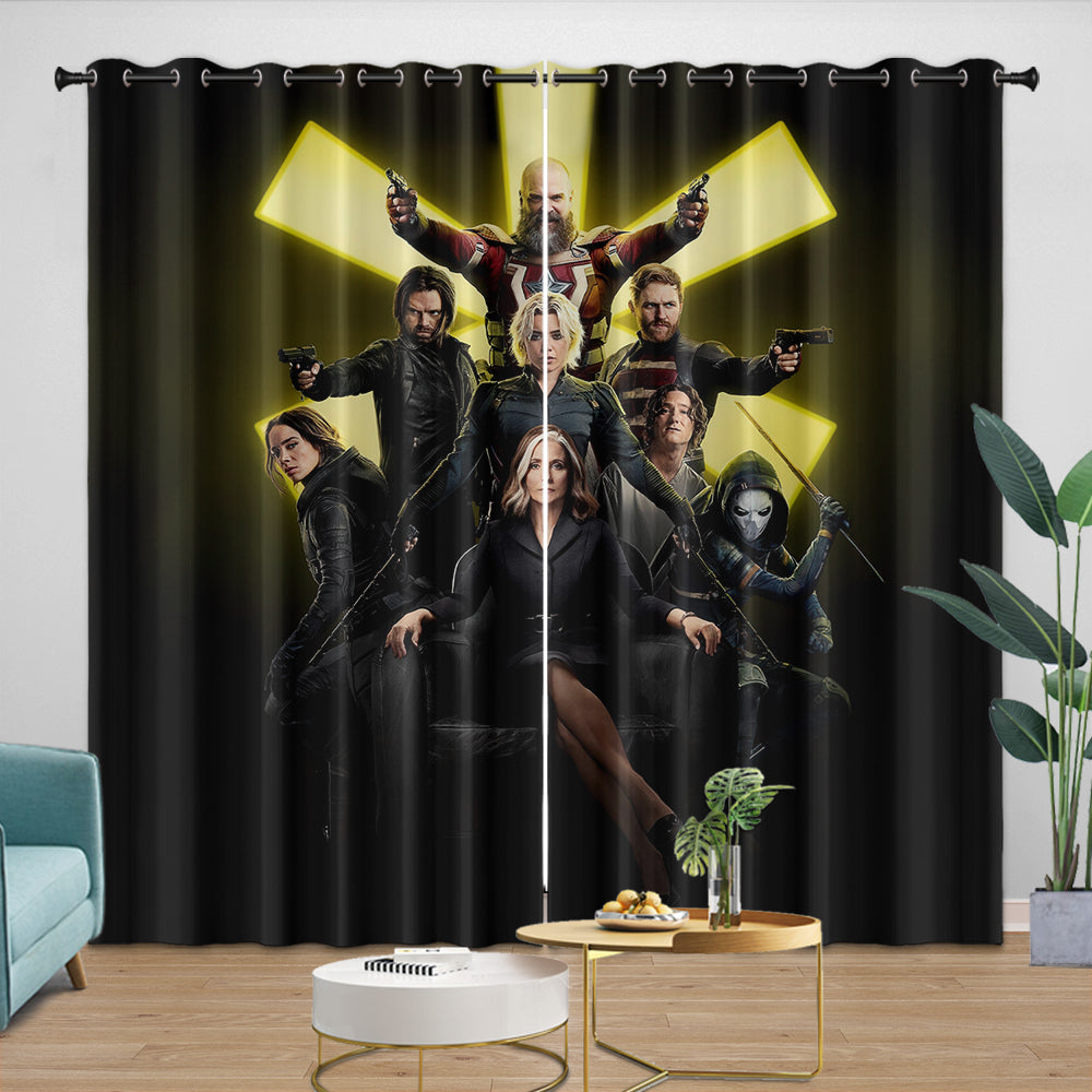 Thunderbolts Pattern Curtains Blackout Window Drapes Room Decoration (Online Order Only)