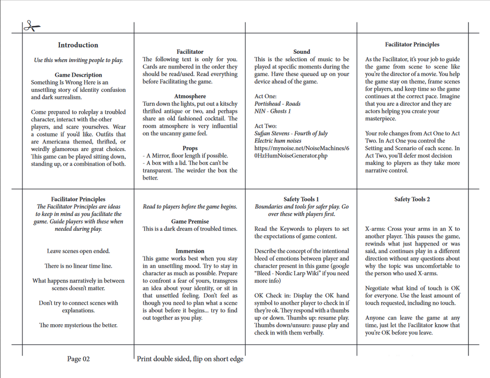 Something Is Wrong Here - Roleplaying Card Game (Online Order Only)