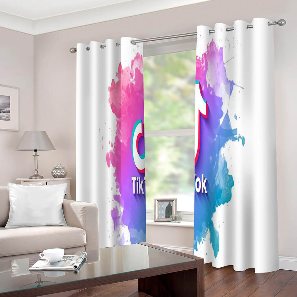 Tiktok Curtains 2 Panels Blackout Window Drapes for Room Decoration (Online Order Only)