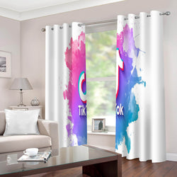 Tiktok Curtains 2 Panels Blackout Window Drapes for Room Decoration (Online Order Only)